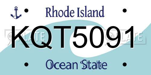 KQT5091 Rhode Island License Plate