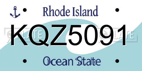 KQZ5091 Rhode Island License Plate