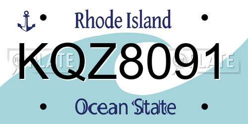 KQZ8091 Rhode Island License Plate