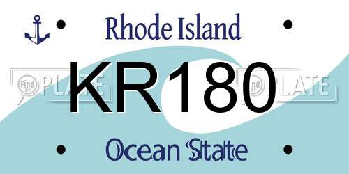 KR180 Rhode Island License Plate