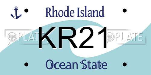 KR21 Rhode Island License Plate
