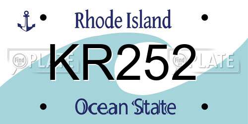 KR252 Rhode Island License Plate