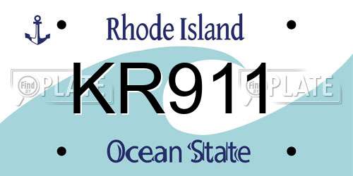 KR911 Rhode Island License Plate