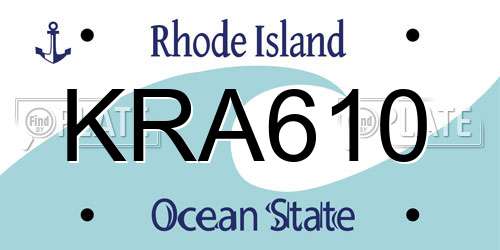 KRA610 Rhode Island License Plate