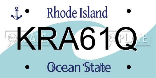 KRA61Q Rhode Island License Plate