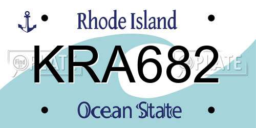 KRA682 Rhode Island License Plate
