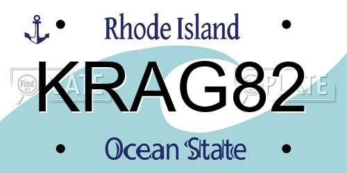 KRAG82 Rhode Island License Plate