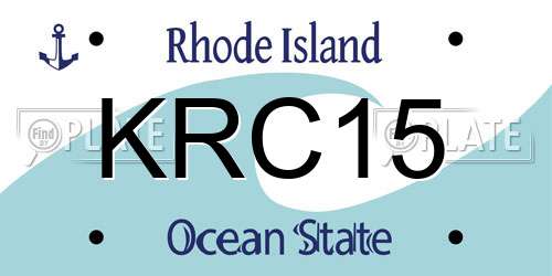 KRC15 Rhode Island License Plate