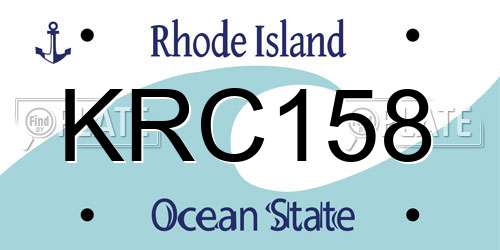 KRC158 Rhode Island License Plate