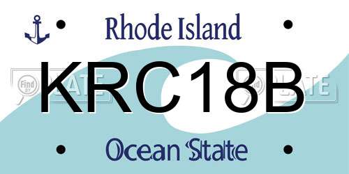 KRC18B Rhode Island License Plate
