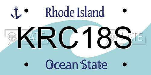 KRC18S Rhode Island License Plate