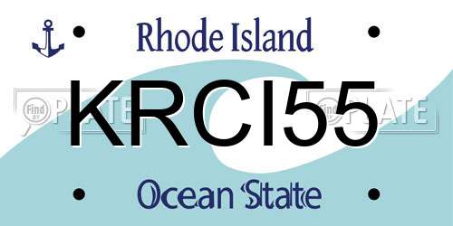 KRCI55 Rhode Island License Plate