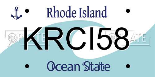 KRCI58 Rhode Island License Plate