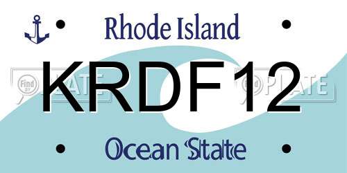 KRDF12 Rhode Island License Plate