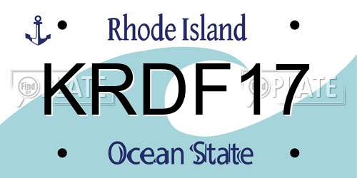 KRDF17 Rhode Island License Plate