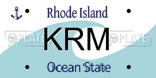 KRM Rhode Island License Plate