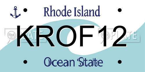 KROF12 Rhode Island License Plate