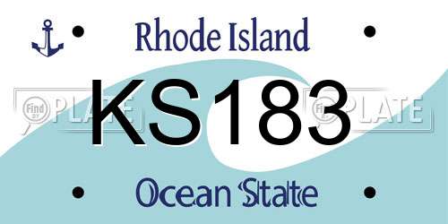 KS183 Rhode Island License Plate