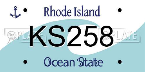 KS258 Rhode Island License Plate