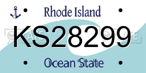KS28299 Rhode Island License Plate
