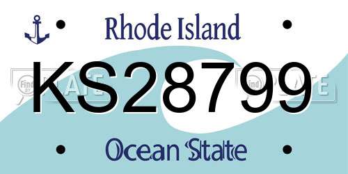 KS28799 Rhode Island License Plate