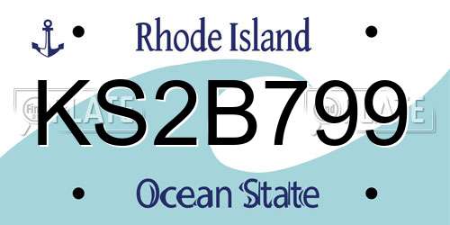 KS2B799 Rhode Island License Plate