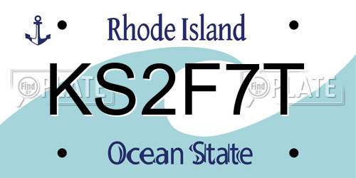 KS2F7T Rhode Island License Plate