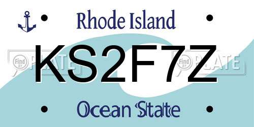 KS2F7Z Rhode Island License Plate
