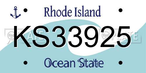 KS33925 Rhode Island License Plate