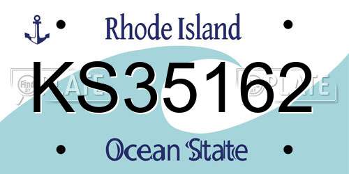 KS35162 Rhode Island License Plate