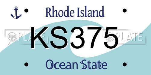 KS375 Rhode Island License Plate