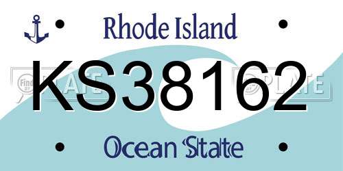 KS38162 Rhode Island License Plate