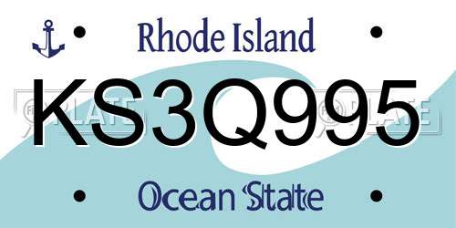 KS3Q995 Rhode Island License Plate