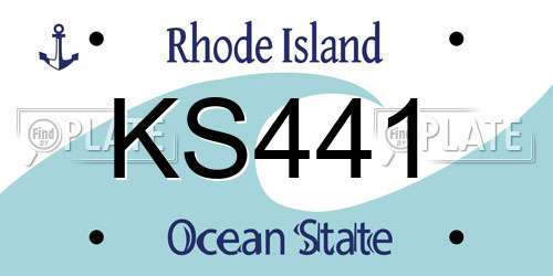 KS441 Rhode Island License Plate