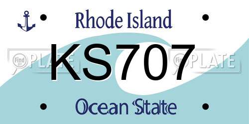 KS707 Rhode Island License Plate