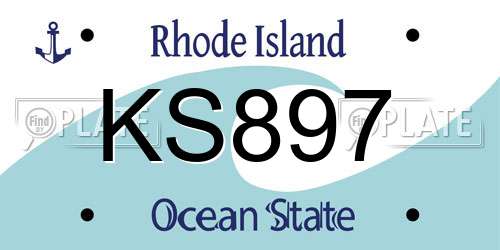 KS897 Rhode Island License Plate