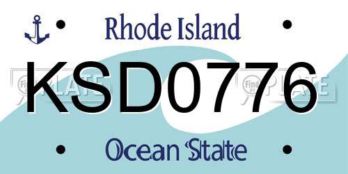 KSD0776 Rhode Island License Plate