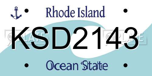 KSD2143 Rhode Island License Plate