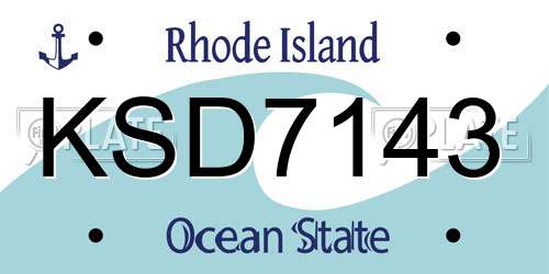 KSD7143 Rhode Island License Plate