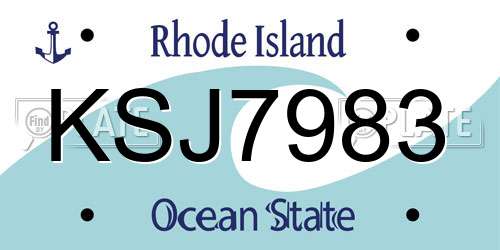 KSJ7983 Rhode Island License Plate