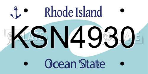 KSN4930 Rhode Island License Plate