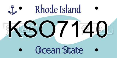 KSO7140 Rhode Island License Plate