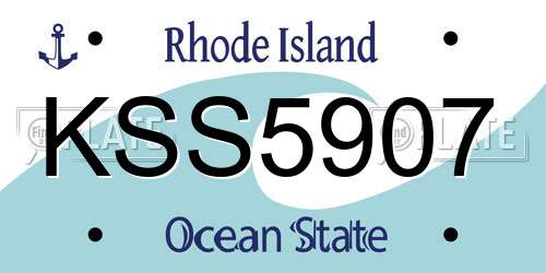 KSS5907 Rhode Island License Plate