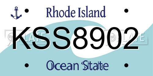 KSS8902 Rhode Island License Plate