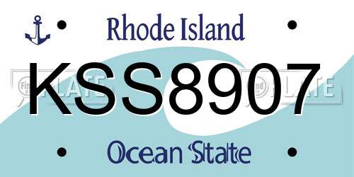 KSS8907 Rhode Island License Plate