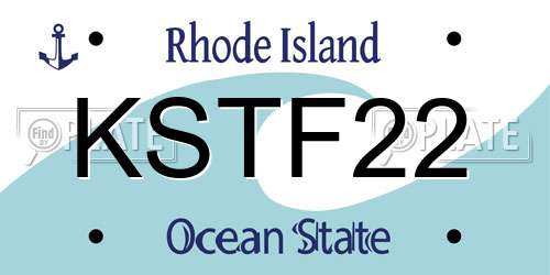 KSTF22 Rhode Island License Plate