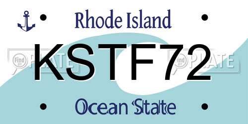 KSTF72 Rhode Island License Plate