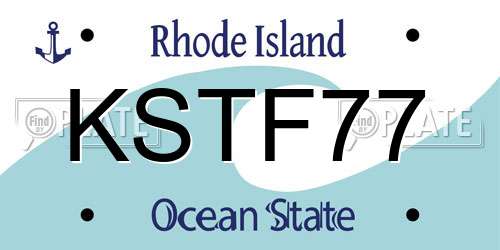 KSTF77 Rhode Island License Plate
