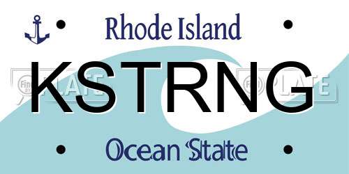 KSTRNG Rhode Island License Plate