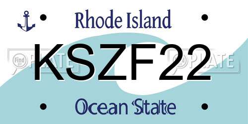 KSZF22 Rhode Island License Plate